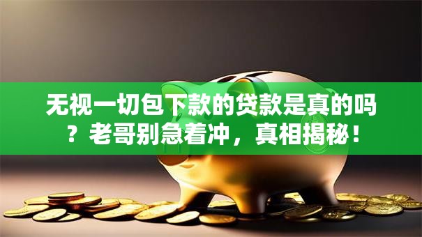 无视一切包下款的贷款是真的吗？老哥别急着冲，真相揭秘！