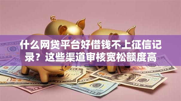 什么网贷平台好借钱不上征信记录？这些渠道审核宽松额度高