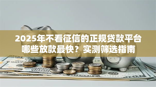 2025年不看征信的正规贷款平台哪些放款最快？实测筛选指南