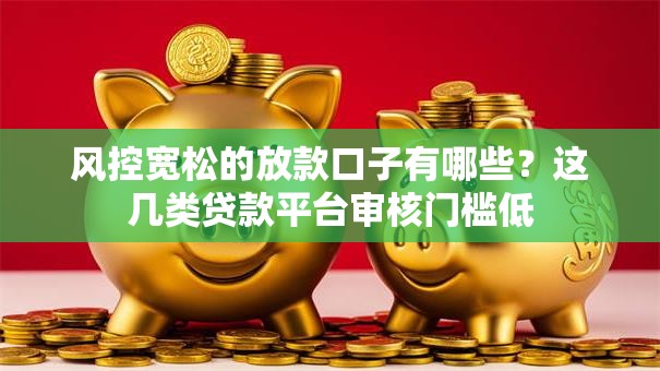 风控宽松的放款口子有哪些？这几类贷款平台审核门槛低
