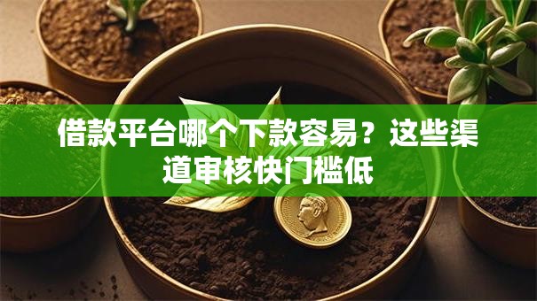 借款平台哪个下款容易？这些渠道审核快门槛低