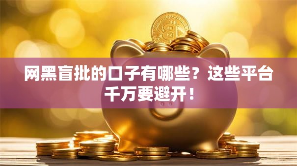 网黑盲批的口子有哪些？这些平台千万要避开！