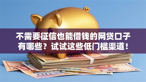不需要征信也能借钱的网贷口子有哪些？试试这些低门槛渠道！