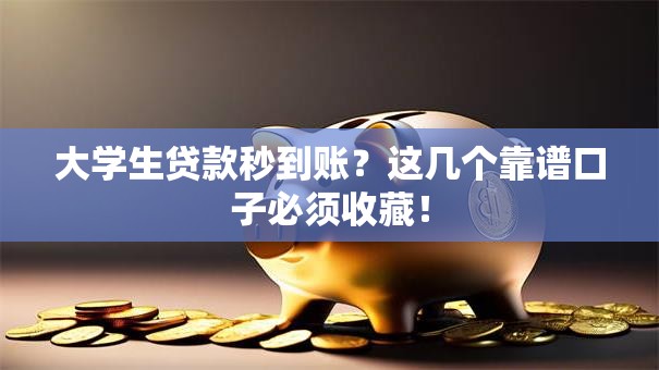 大学生贷款秒到账？这几个靠谱口子必须收藏！