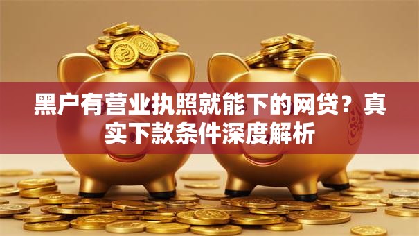 黑户有营业执照就能下的网贷？真实下款条件深度解析