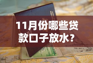 11月份哪些贷款口子放水？这份避坑指南请收好