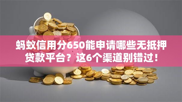 蚂蚁信用分650能申请哪些无抵押贷款平台？这6个渠道别错过！