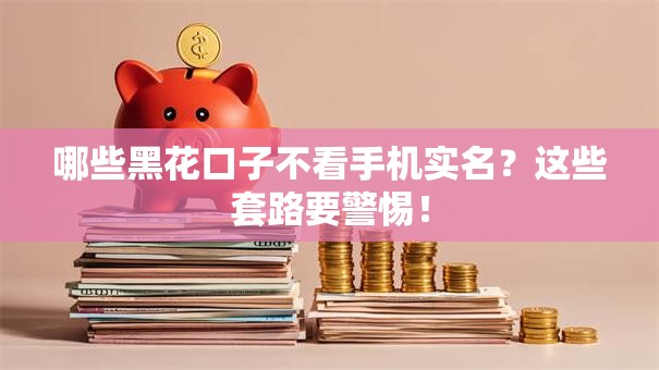 哪些黑花口子不看手机实名？这些套路要警惕！