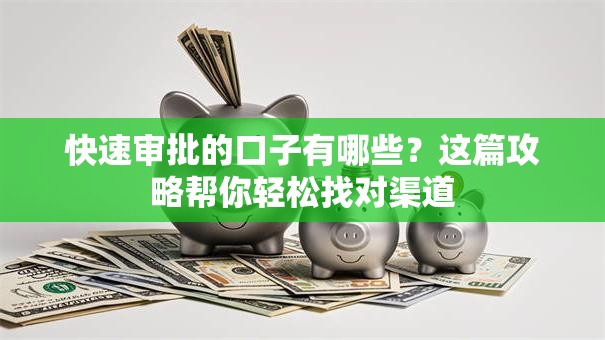 快速审批的口子有哪些？这篇攻略帮你轻松找对渠道