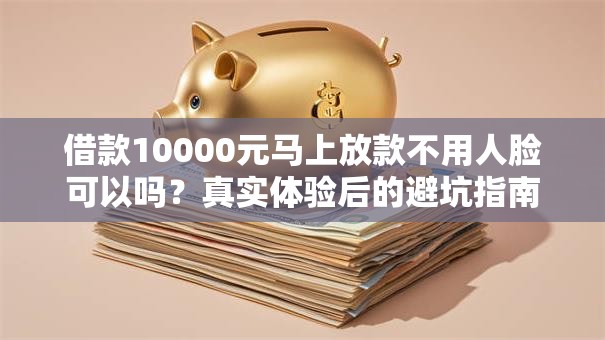 借款10000元马上放款不用人脸可以吗？真实体验后的避坑指南