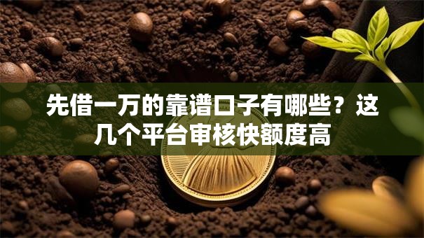 先借一万的靠谱口子有哪些？这几个平台审核快额度高