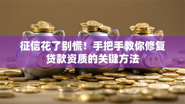 征信花了别慌！手把手教你修复贷款资质的关键方法
