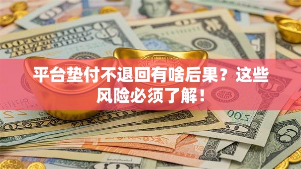 平台垫付不退回有啥后果？这些风险必须了解！