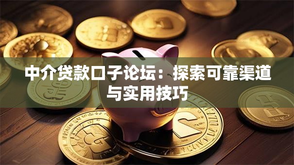 中介贷款口子论坛：探索可靠渠道与实用技巧