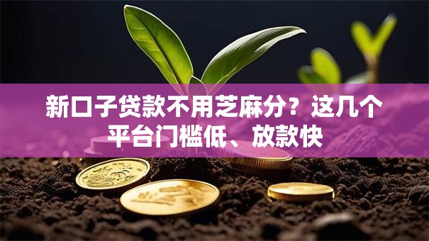 新口子贷款不用芝麻分？这几个平台门槛低、放款快