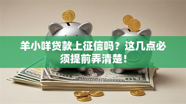 羊小咩贷款上征信吗？这几点必须提前弄清楚！