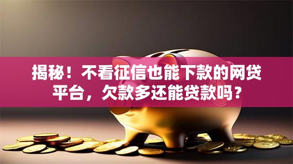 揭秘！不看征信也能下款的网贷平台，欠款多还能贷款吗？