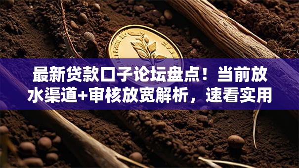 最新贷款口子论坛盘点！当前放水渠道+审核放宽解析，速看实用攻略