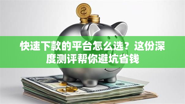 快速下款的平台怎么选？这份深度测评帮你避坑省钱