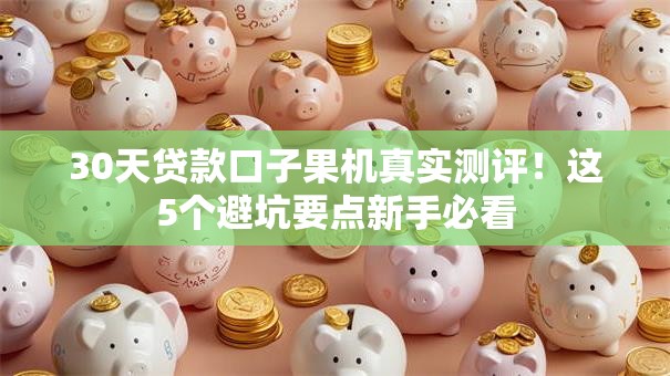 30天贷款口子果机真实测评！这5个避坑要点新手必看