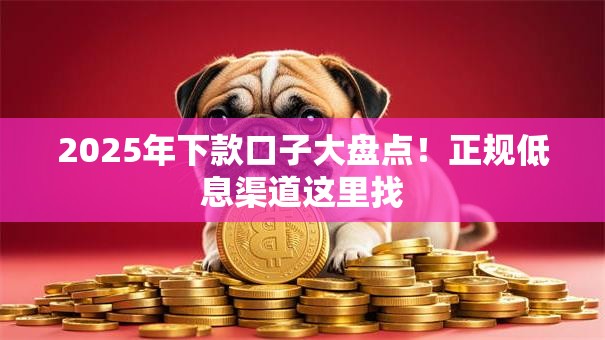 2025年下款口子大盘点！正规低息渠道这里找