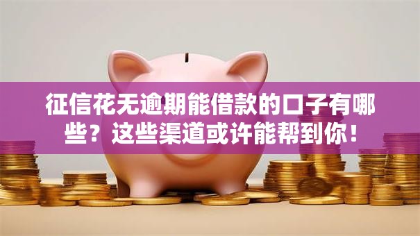 征信花无逾期能借款的口子有哪些？这些渠道或许能帮到你！