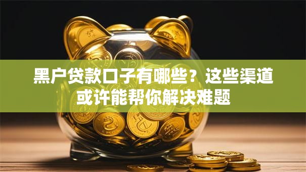 黑户贷款口子有哪些？这些渠道或许能帮你解决难题