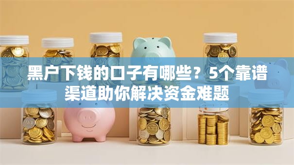 黑户下钱的口子有哪些？5个靠谱渠道助你解决资金难题