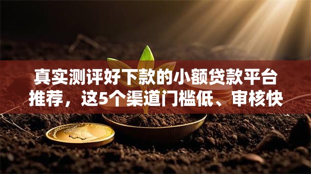 真实测评好下款的小额贷款平台推荐，这5个渠道门槛低、审核快！