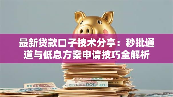 最新贷款口子技术分享：秒批通道与低息方案申请技巧全解析