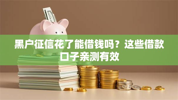 黑户征信花了能借钱吗？这些借款口子亲测有效