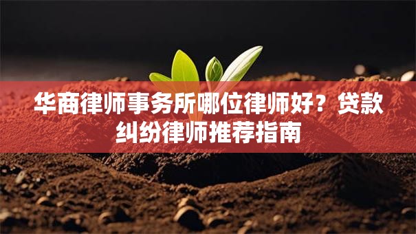 华商律师事务所哪位律师好？贷款纠纷律师推荐指南