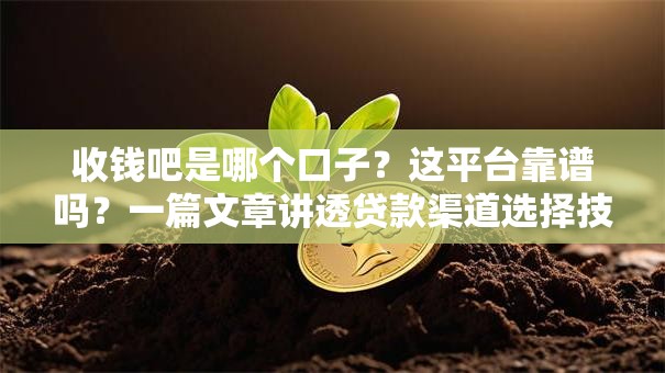 收钱吧是哪个口子？这平台靠谱吗？一篇文章讲透贷款渠道选择技巧！