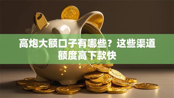 高炮大额口子有哪些？这些渠道额度高下款快