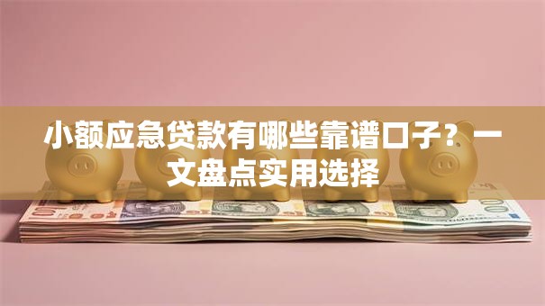 小额应急贷款有哪些靠谱口子？一文盘点实用选择