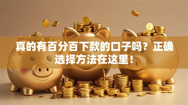 真的有百分百下款的口子吗？正确选择方法在这里！