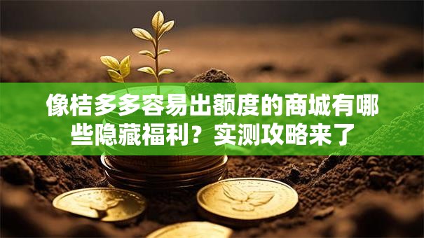 像桔多多容易出额度的商城有哪些隐藏福利？实测攻略来了