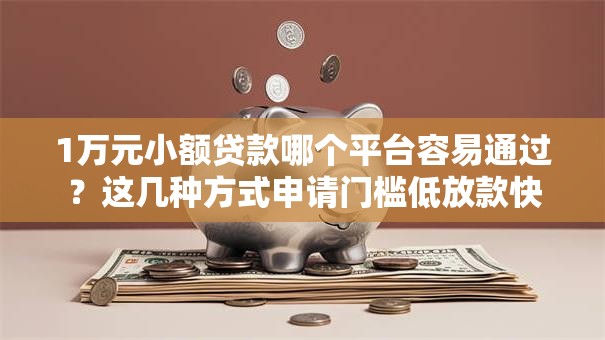 1万元小额贷款哪个平台容易通过？这几种方式申请门槛低放款快