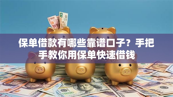 保单借款有哪些靠谱口子？手把手教你用保单快速借钱