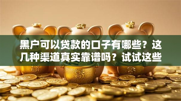 黑户可以贷款的口子有哪些？这几种渠道真实靠谱吗？试试这些方法！