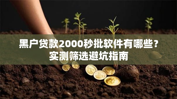 黑户贷款2000秒批软件有哪些？实测筛选避坑指南