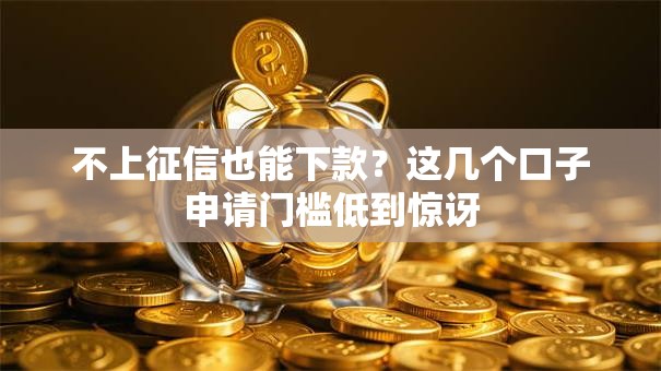 不上征信也能下款？这几个口子申请门槛低到惊讶