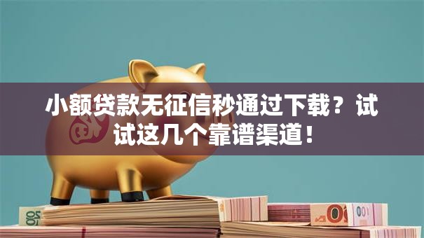 小额贷款无征信秒通过下载？试试这几个靠谱渠道！
