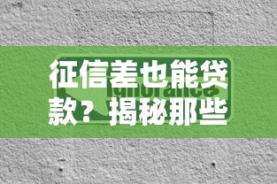 征信差也能贷款？揭秘那些不看征信的贷款公司靠谱吗