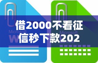 借2000不看征信秒下款2025？试试这些新渠道攻略！