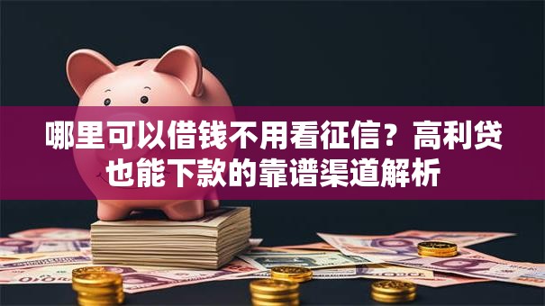哪里可以借钱不用看征信？高利贷也能下款的靠谱渠道解析