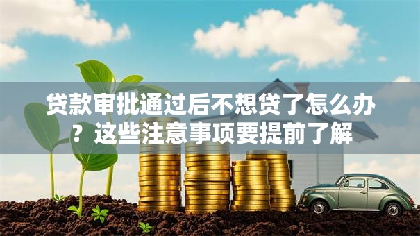 贷款审批通过后不想贷了怎么办？这些注意事项要提前了解