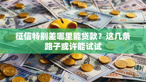 征信特别差哪里能贷款？这几条路子或许能试试
