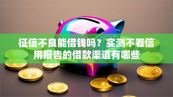 征信不良能借钱吗？实测不看信用报告的借款渠道有哪些