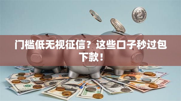 门槛低无视征信？这些口子秒过包下款！